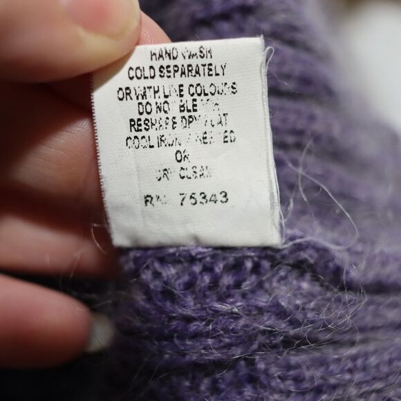 Fantasie Terrens Periwinkle Cowl Neck Cap Sleeve Mohair Sweater LG - Picture 12 of 12